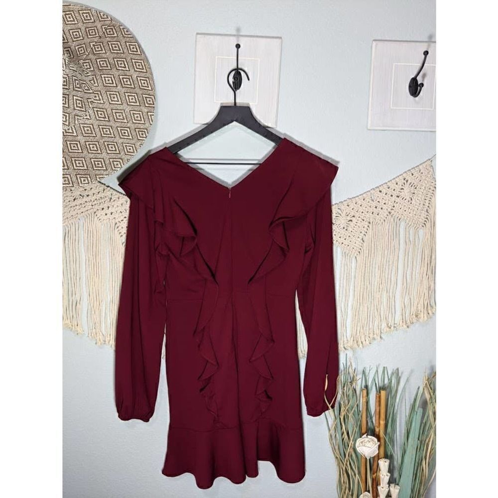 Mittoshop Ruffle Maroon Dress - Picture 9 of 16